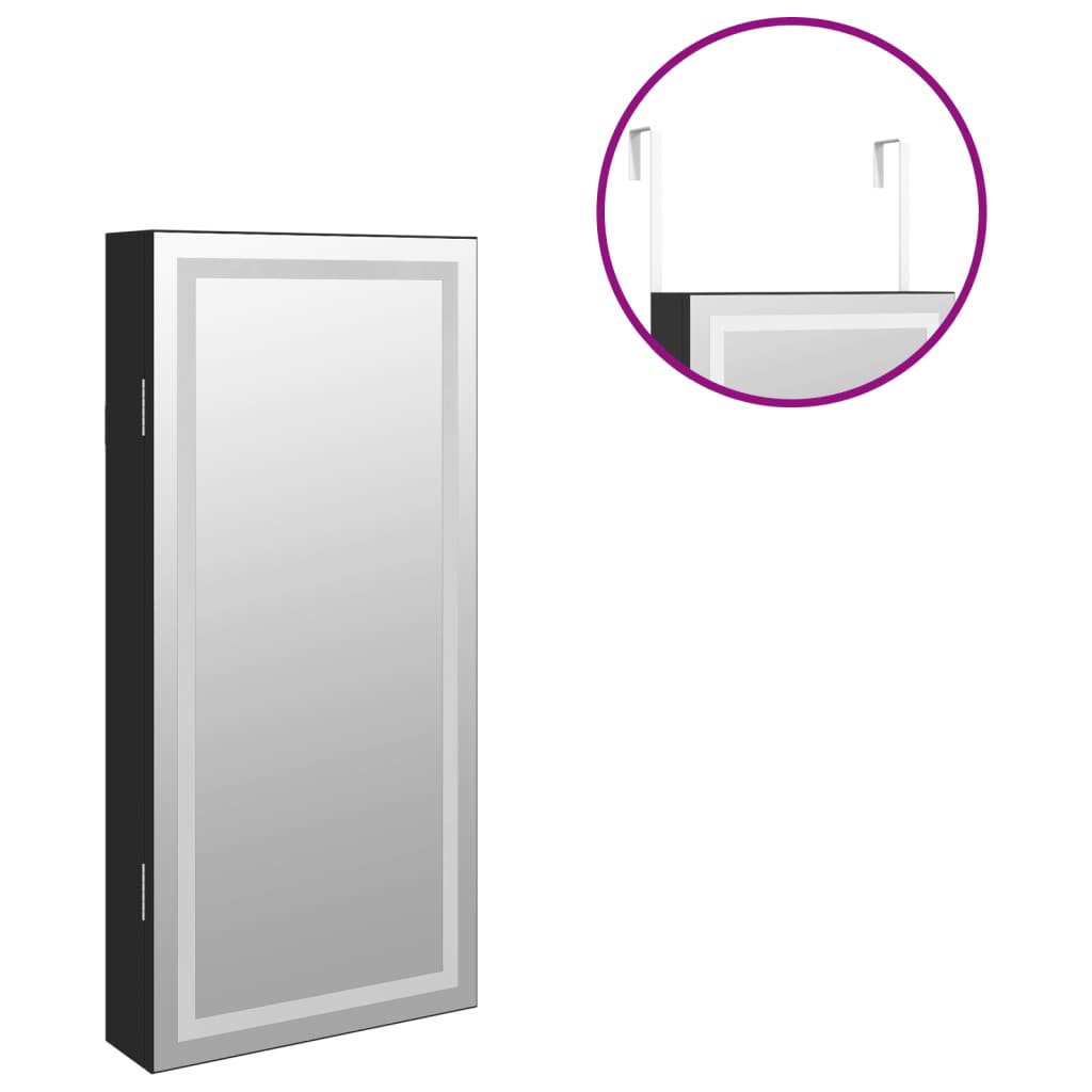 Mirror Jewellery Cabinet With Led Lights Wall Mounted